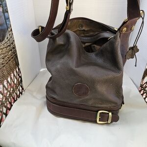 Valentina Italian Brown Leather Bucket Bag